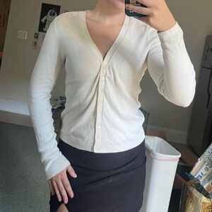 Brandy Melville Cream Button Down Cardigan
